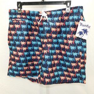 Trunks Sano Printed Drawstring Swim Shorts NWT L